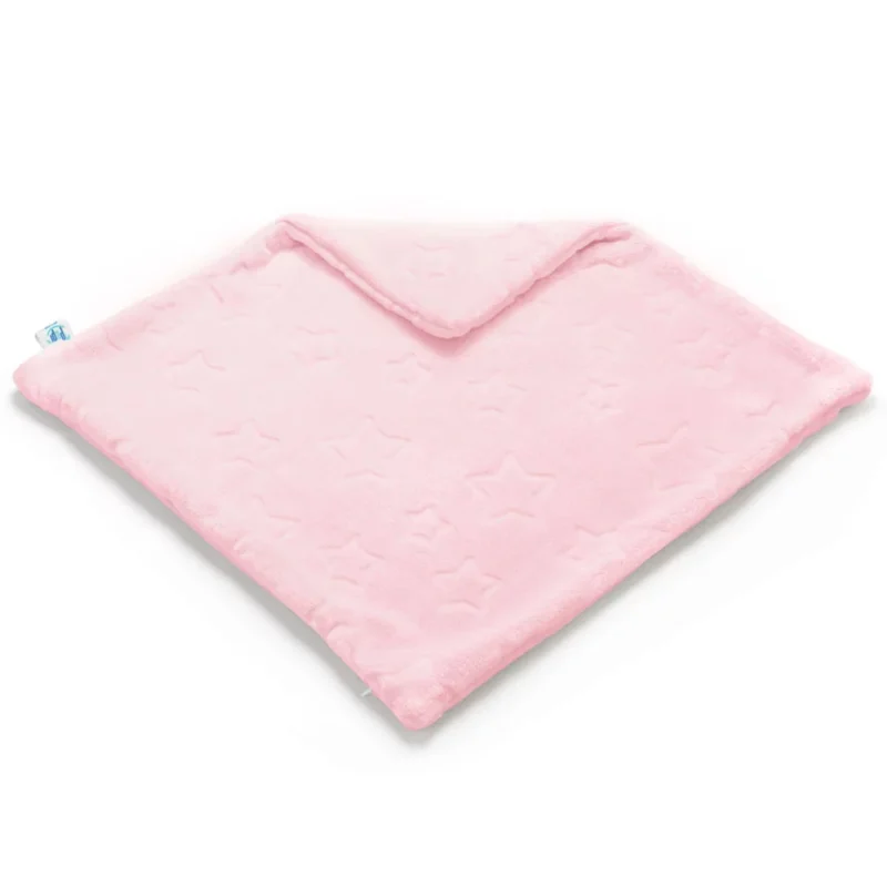 Poszewka na poduszkę z pluszu w gwiazdki 50x50 - powder pink - obrazek 2