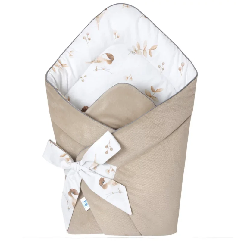 Wyprawka niemowlęca 6-elementowa - Lovely Bird cappucino - bawełna/velvet - obrazek 8