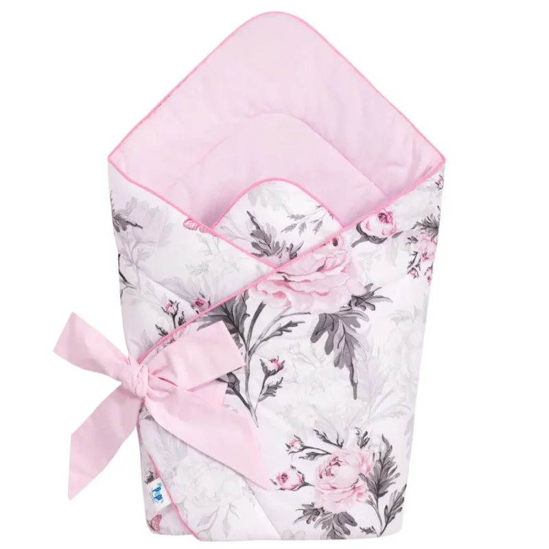 Wyprawka niemowlęca 6-elementowa - Pink Flowers - bawełna - obrazek 5