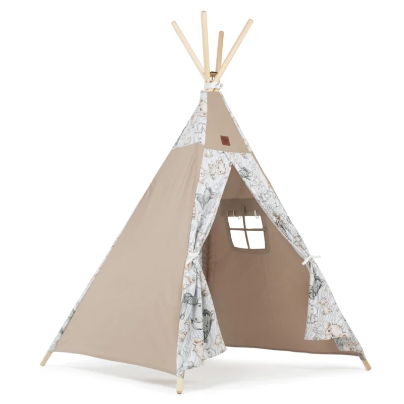 Namiot TIPI dla dzieci Wigwam z okienkiem Safari + GRATIS stabilizator