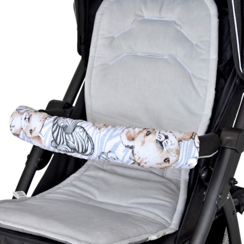Ochraniacz na pałąk do wózka spacerowego Safari z velvetem grey