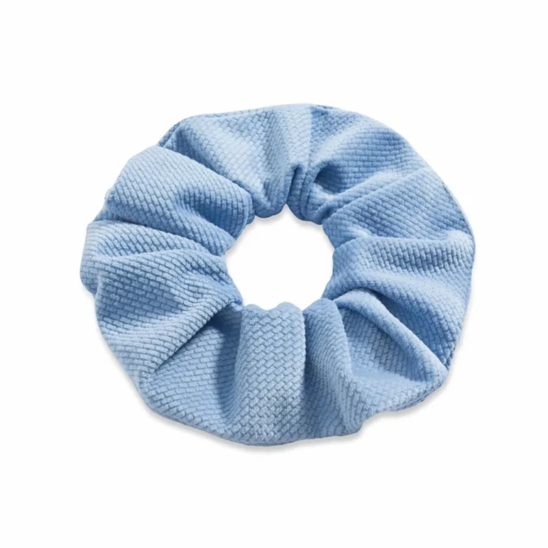 Gumka do włosów Scrunchie z velvetu jeans (trójpak) - obrazek 2