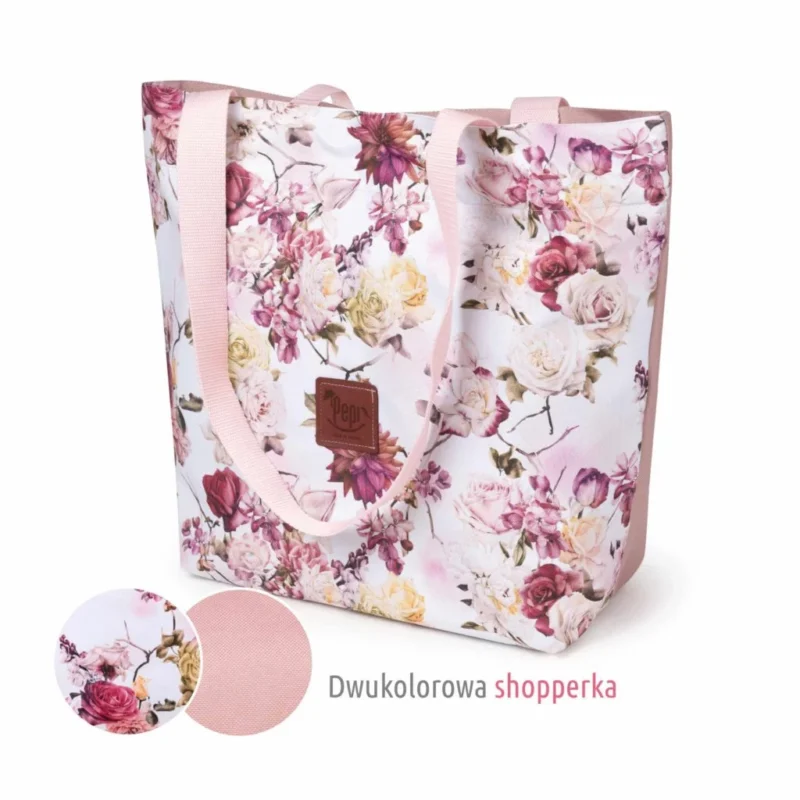 Torba miejska A4 Japoński Ogród Pink - obrazek 2