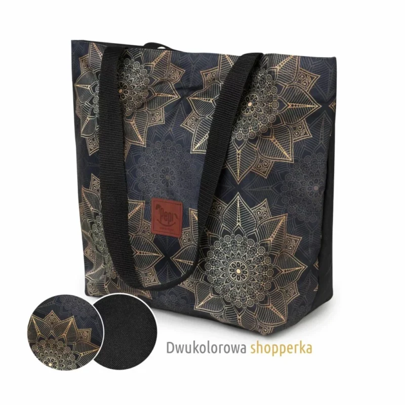 Torba miejska A4 Rosette Black - obrazek 2