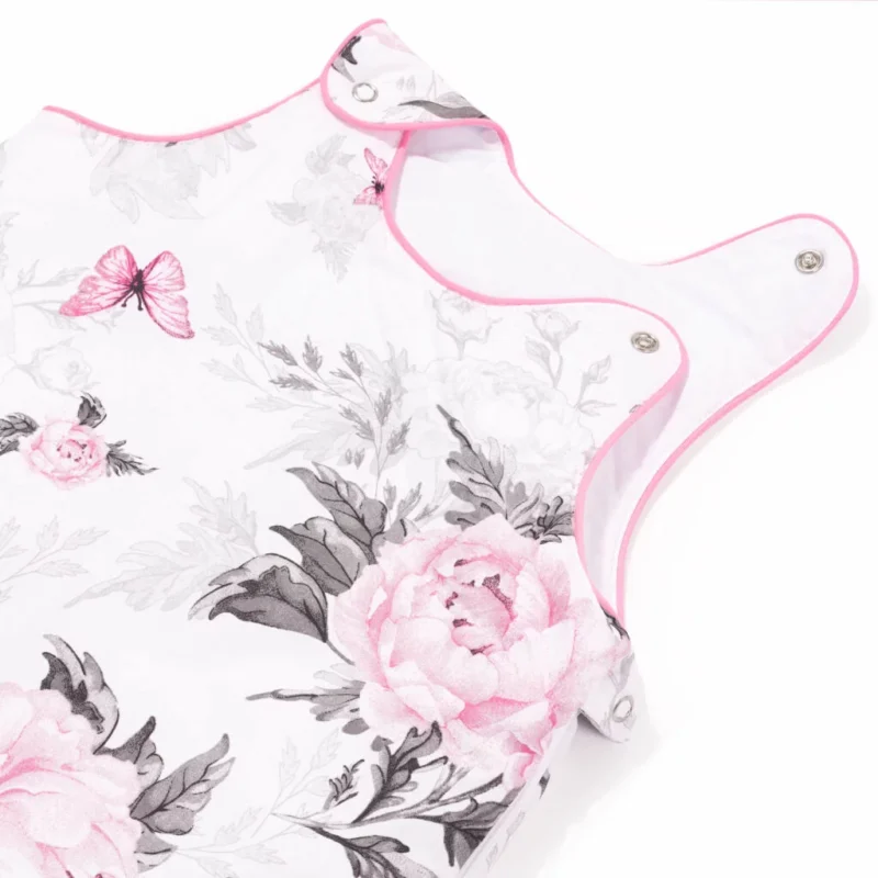 Śpiworek bawełniany do spania Pink Flowers - obrazek 3