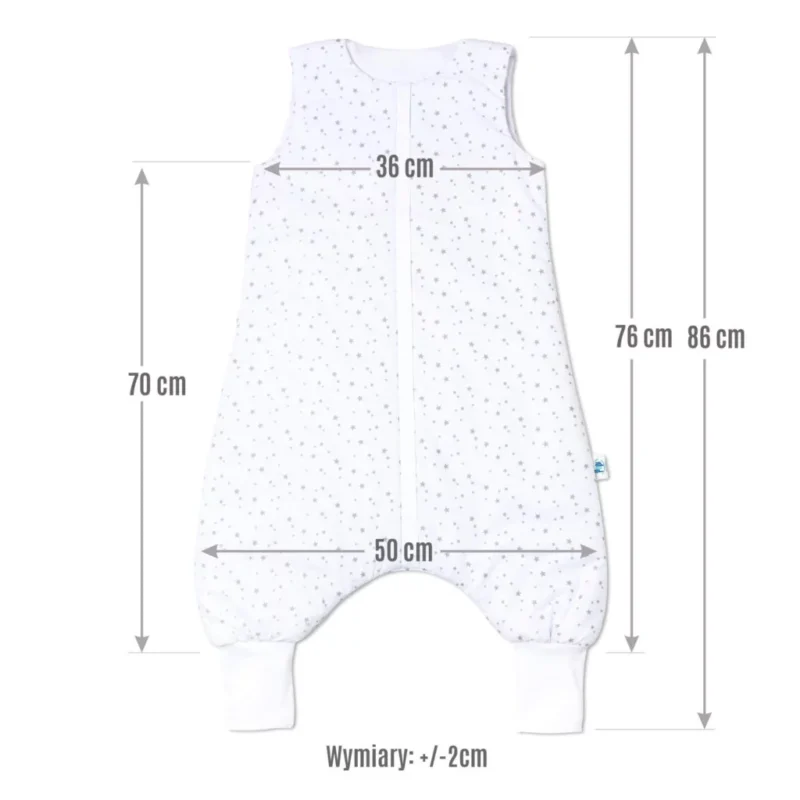 Śpiworek bawełniany z nogawkami do spania White Sleeping Teddy Bear - obrazek 4