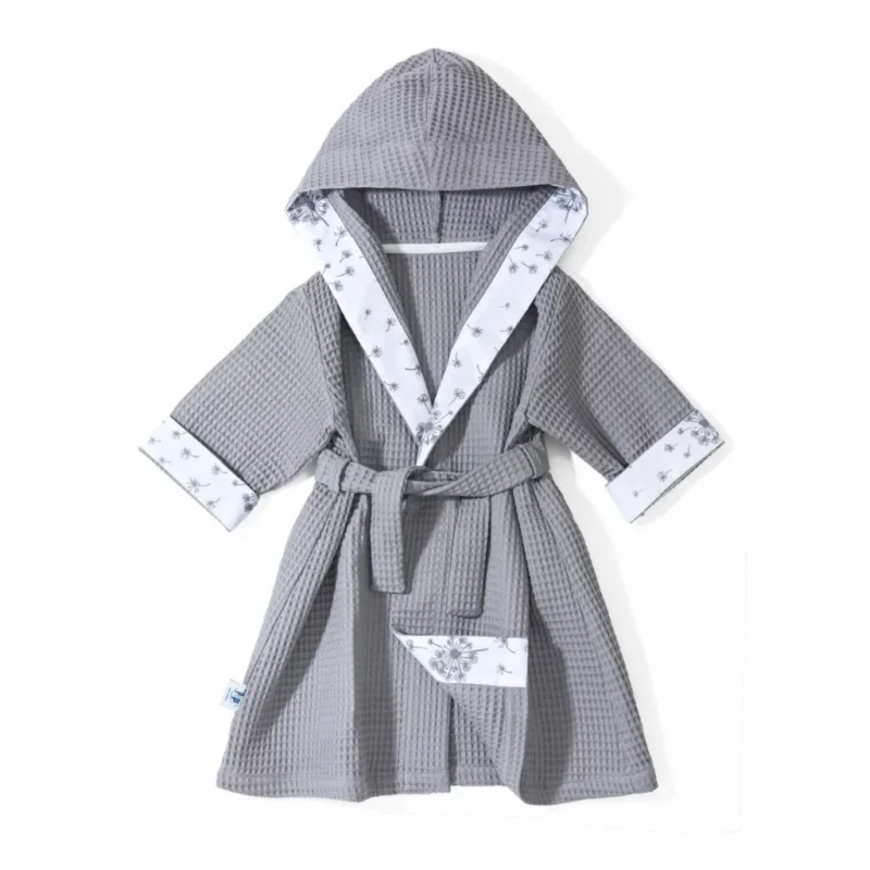 Szlafrok kąpielowy z kapturkiem dla dziecka Summer Wind grey
