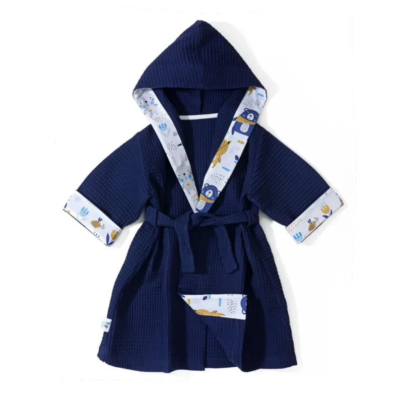 Szlafrok kąpielowy z kapturkiem dla dziecka Blue Bear midnight blue