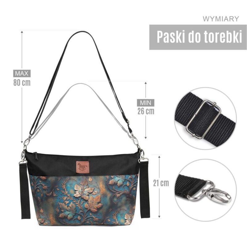 Torba wodoodporna do wózka shopper Gold Leaf black - obrazek 4