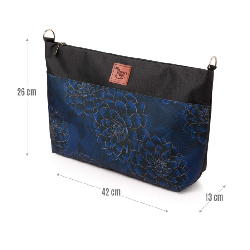 Torba wodoodporna do wózka shopper Peony black - obrazek 2
