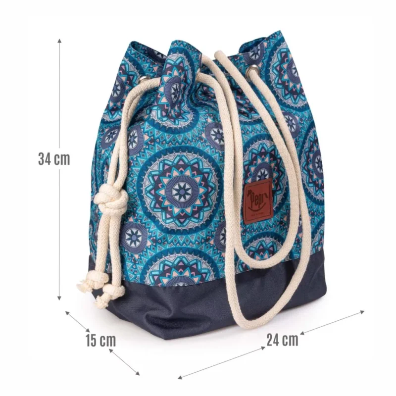 Torebka worek - Mandal Blue - obrazek 3
