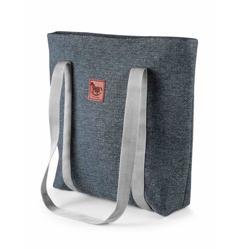 Torba shopperka na zamek jeans linen