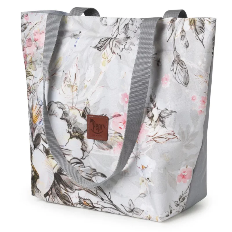 Torba miejska A4 Kwiaty Jabłoni Grey