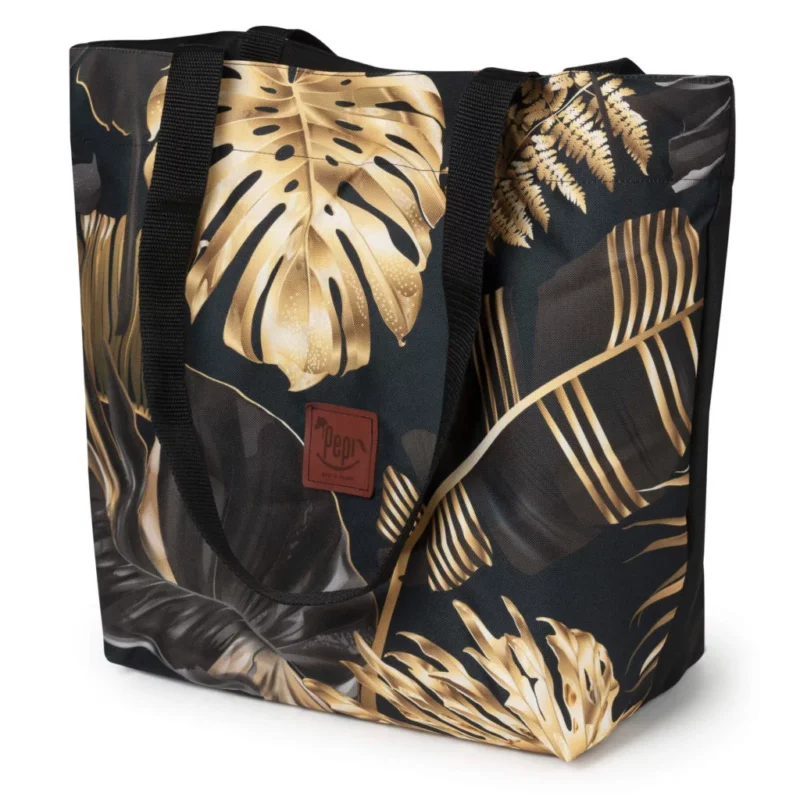Torba miejska A4 Złote Kwiaty Black