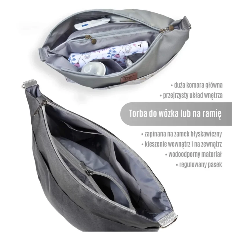Torba wodoodporna do wózka shopper Grafit - obrazek 4