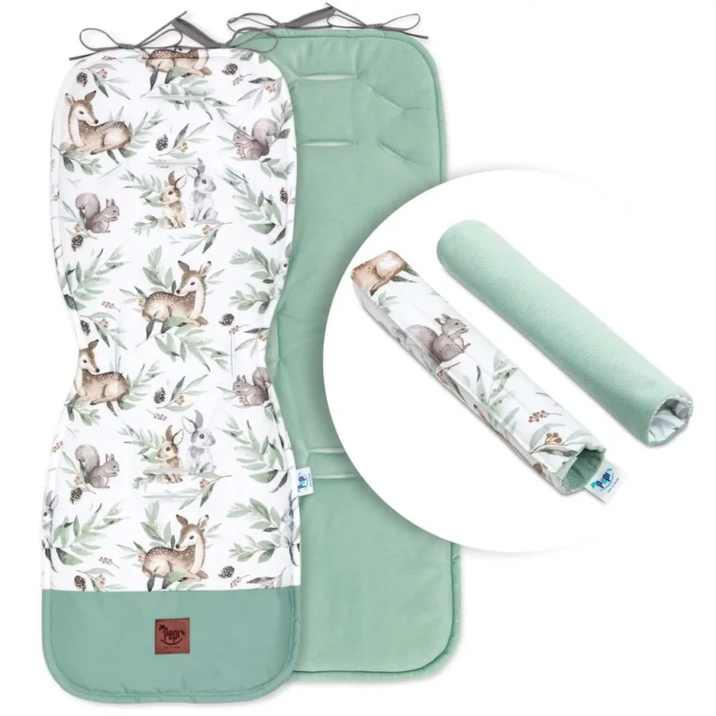 Wkładka do wózka z ochraniaczami na pasy Green Groove z velvetem