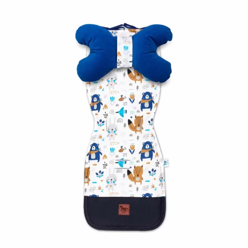 Wkładka do spacerówki - zestaw 5w1 - Blue Bear - bawełna/velvet - obrazek 2