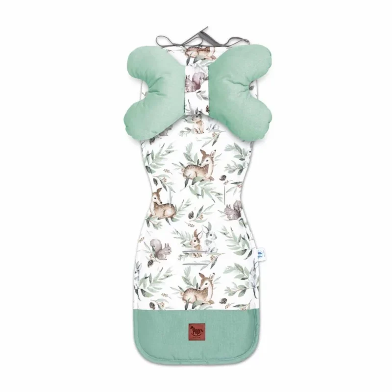 Wkładka do spacerówki - zestaw 5w1 - Green Groove - bawełna/velvet - obrazek 2