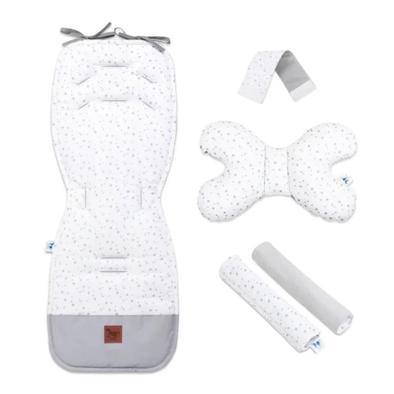 Zestaw 5-elementowy z wkładką do wózka Grey Galaxy z velvetem