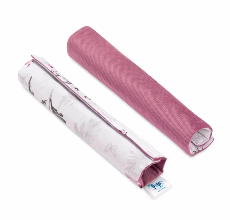 Wkładka do wózka z ochraniaczami na pasy Pink Flowers z velvetem - obrazek 3