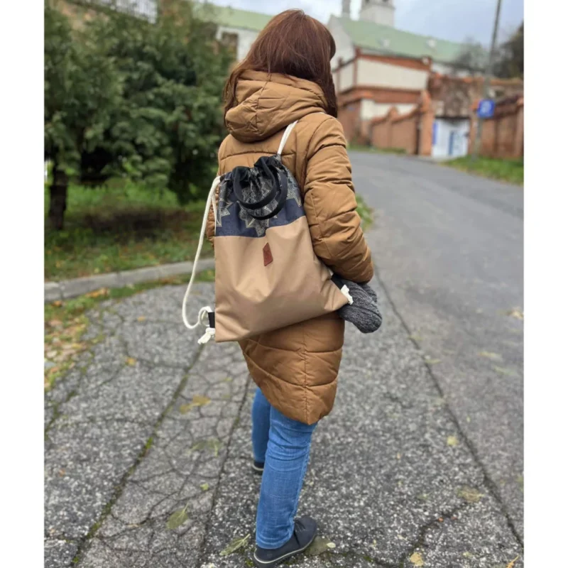 Wodoodporny worko-plecak 2w1 - Rosette Mocca - obrazek 5