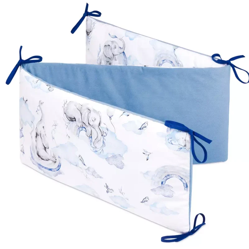 Ochraniacz do łóżeczka Eledreams Blue z velvetem