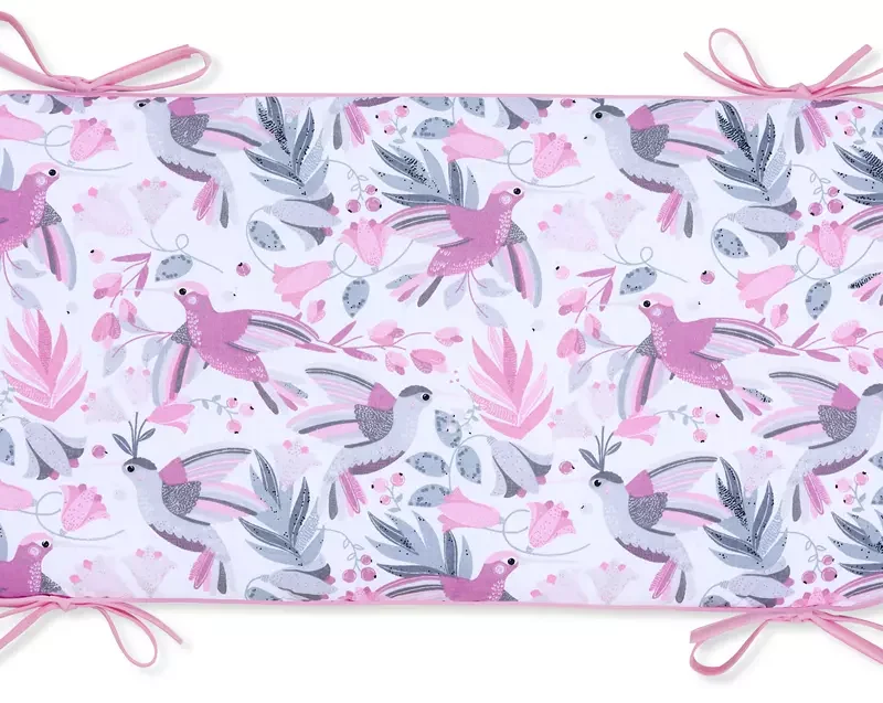 Ochraniacz panelowy do łóżeczka 60×30 Hummingbird pink