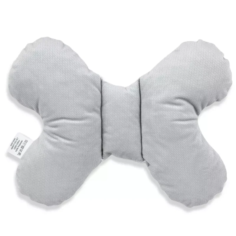 Poduszka MOTYLEK Sleeping Teddy Bear z velvetem grey - obrazek 2