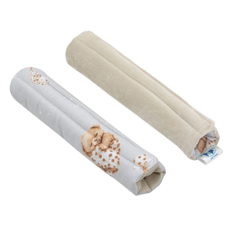 Ochraniacze na pasy do wózka Sleeping Teddy Bear z velvetem cappucino