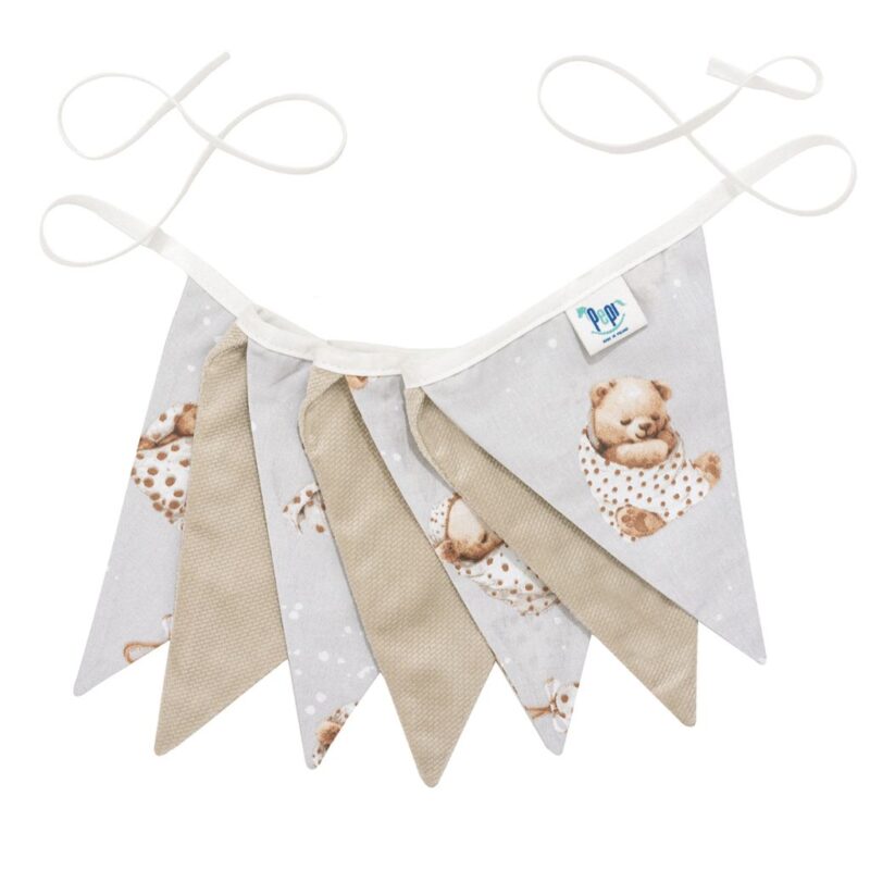 Girlanda Sleeping Teddy Bear z velvetem cappucino