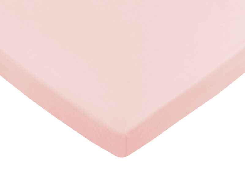 Bawełniane prześcieradło z gumką do łóżeczka 60x120 pastel pink - obrazek 3