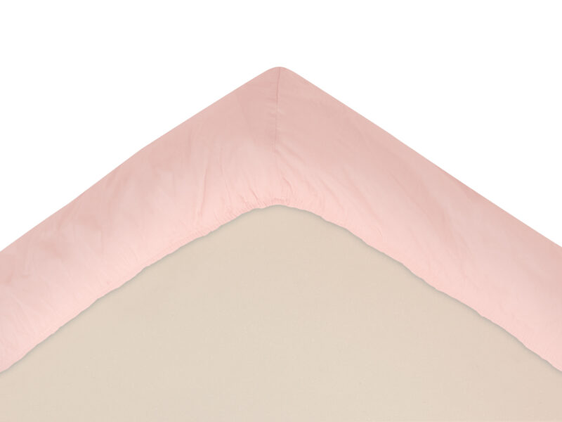 Bawełniane prześcieradło z gumką do łóżeczka 60x120 pastel pink - obrazek 2