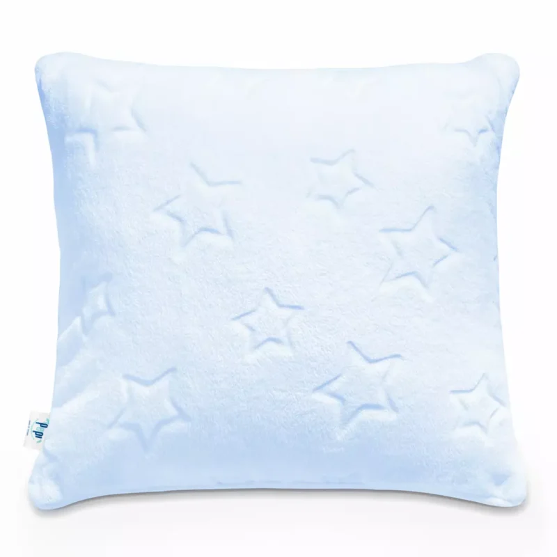 Poszewka na poduszkę z pluszu w gwiazdki 40x40 - blue baby