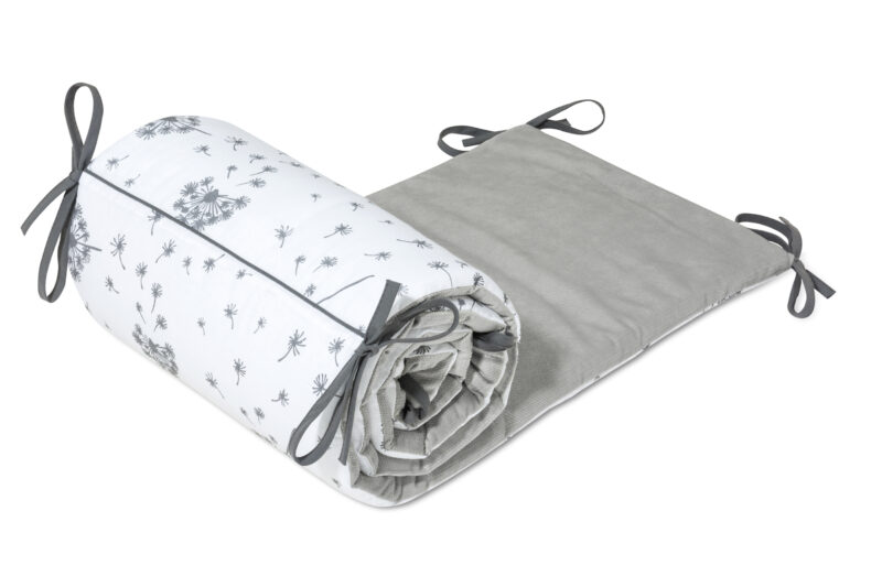 Ochraniacz do łóżeczka Summer Wind z velvetem grey - obrazek 2