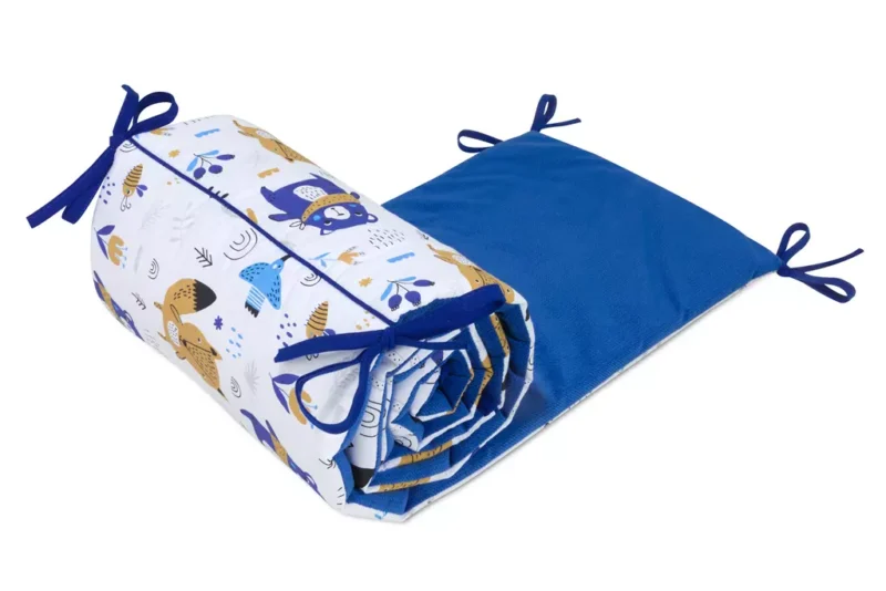 Ochraniacz do łóżeczka Blue Bear z velvetem granatowym - obrazek 2