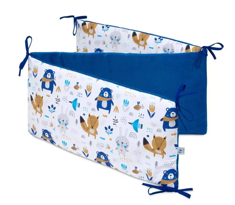 Ochraniacz do łóżeczka Blue Bear z velvetem granatowym