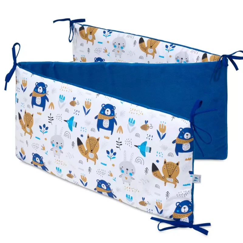 Ochraniacz do łóżeczka Blue Bear z velvetem granatowym