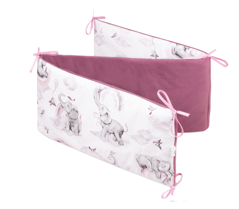 Ochraniacz do łóżeczka Eledreams Pink z velvetem