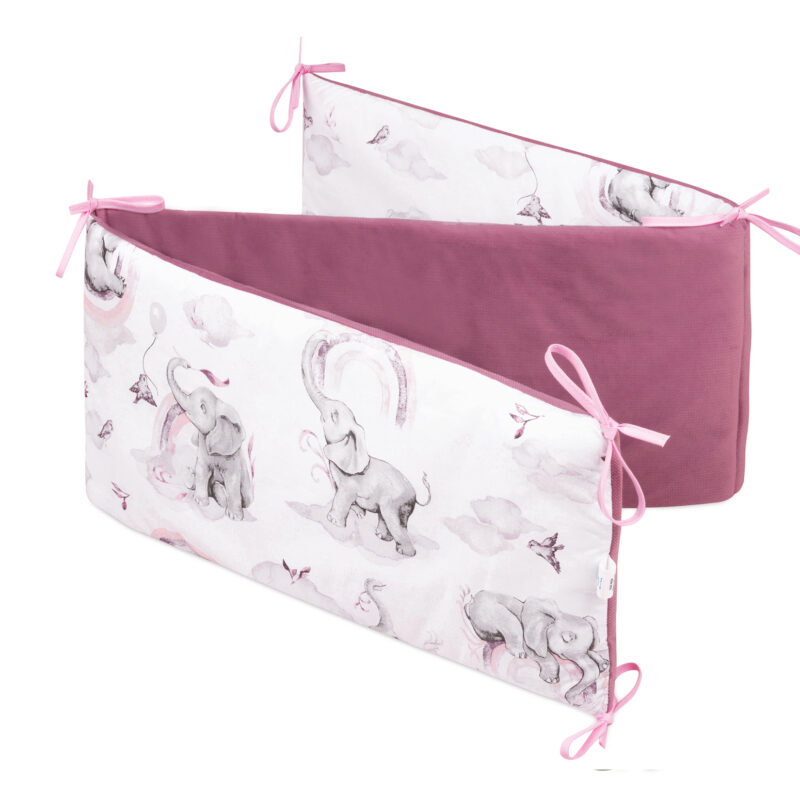 Ochraniacz do łóżeczka Eledreams Pink z velvetem