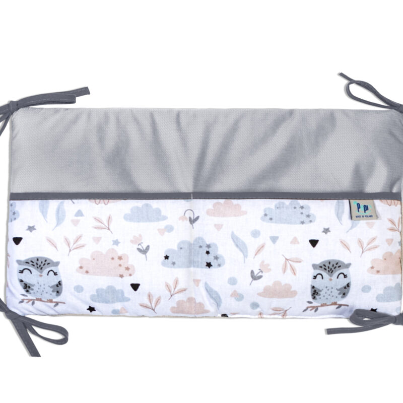 Bawełniany organizer do łóżeczka 42×22 Forest Friends z velvetem
