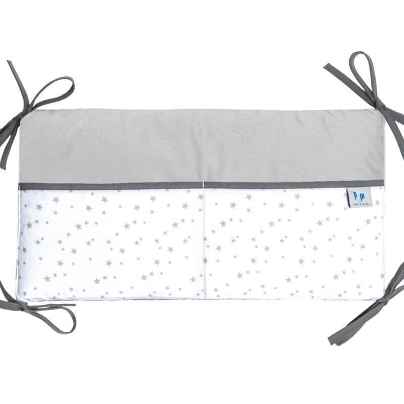 Bawełniany organizer do łóżeczka 42×22 Grey Galaxy velvet grey