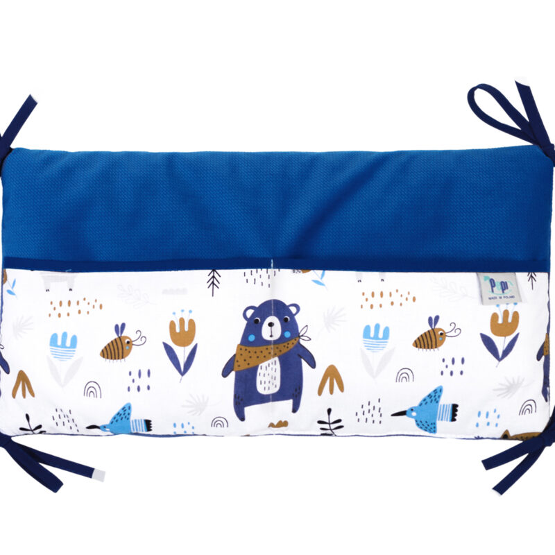 Bawełniany organizer do łóżeczka 42×22 Blue Bear velvet
