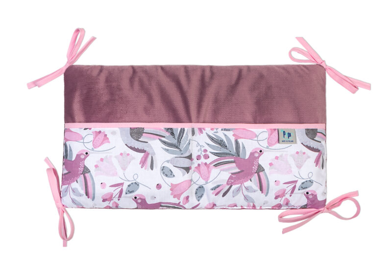 Bawełniany organizer do łóżeczka 42×22 Hummingbird velvet old rosa
