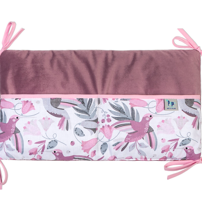Bawełniany organizer do łóżeczka 42×22 Hummingbird velvet old rosa