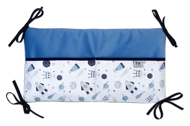 Bawełniany organizer do łóżeczka 42×22 Magic Space velvet jeans