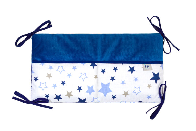 Bawełniany organizer do łóżeczka 42×22 Milky Way velvet blue