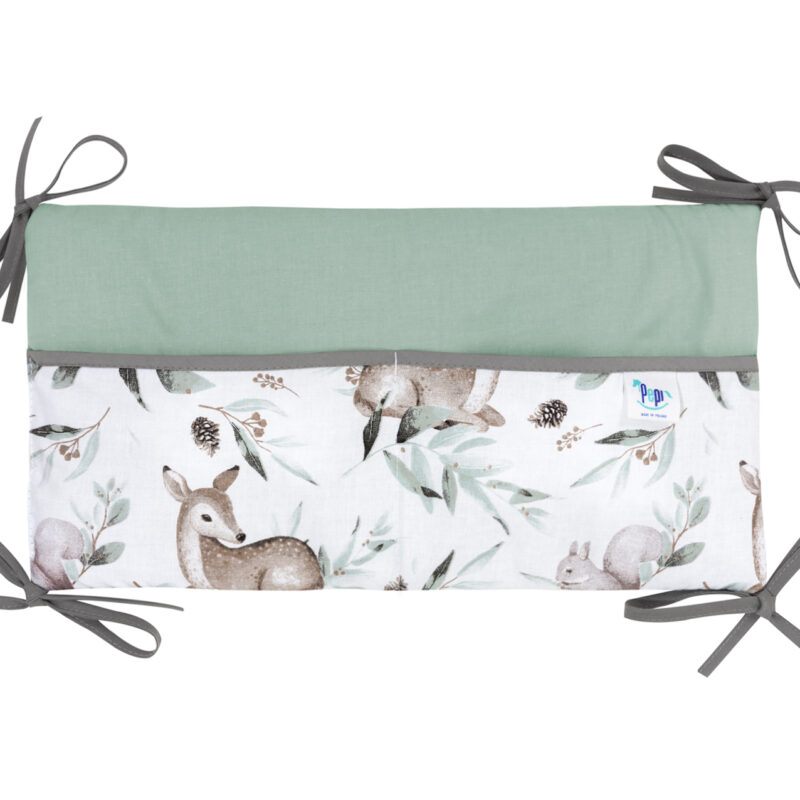 Bawełniany organizer do łóżeczka 42×22 Green Groove Sage