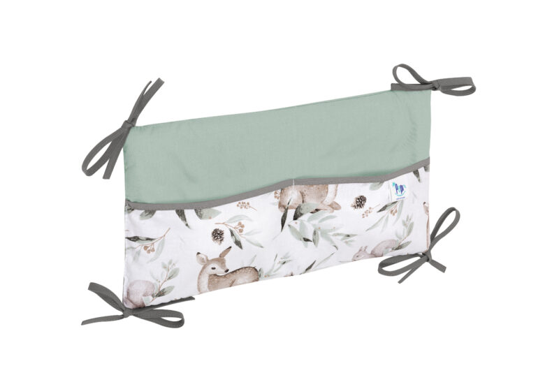 Bawełniany organizer do łóżeczka 42×22 Green Groove Sage - obrazek 2