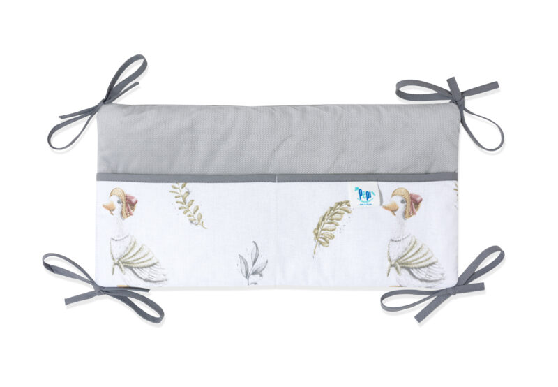 Bawełniany organizer do łóżeczka 42×22 Lady Goose velvet grey