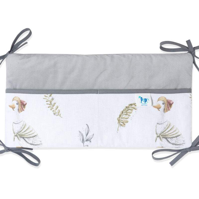 Bawełniany organizer do łóżeczka 42×22 Lady Goose velvet grey
